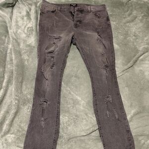 BoohooMAN Charcoal Denim Jeans